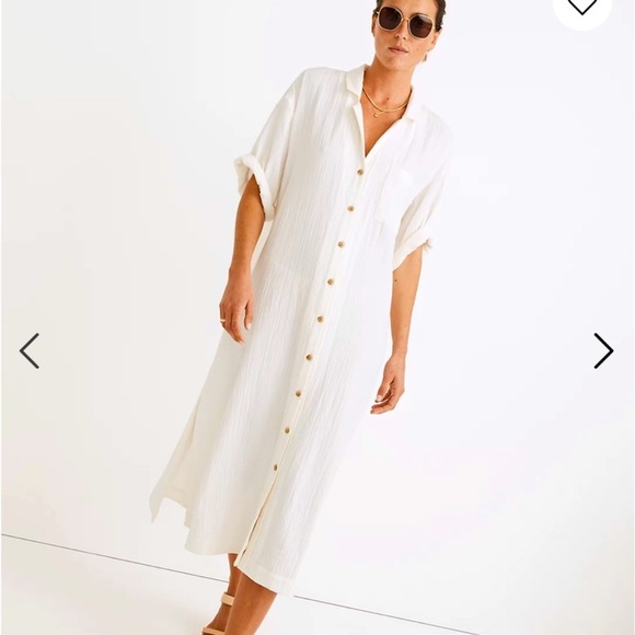 Madewell Dresses & Skirts - Madewell lightspun coverup button down maxi shirtdress NWT
